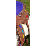 Double S Painted Feather Barrel Saddle - Country Scene Saddlery and Pet Supplies