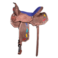 New! Double S Painted Feather Barrel Saddle Posted.*