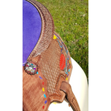 Double S Painted Feather Barrel Saddle - Country Scene Saddlery and Pet Supplies