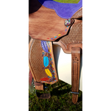 Double S Painted Feather Barrel Saddle - Country Scene Saddlery and Pet Supplies