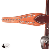 New! Double S Two-Tone Studded Browband Headstall - Country Scene Saddlery and Pet Supplies