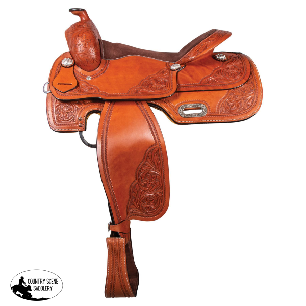 New! Double S Wyatt Tooled All Around Saddle Posted.*