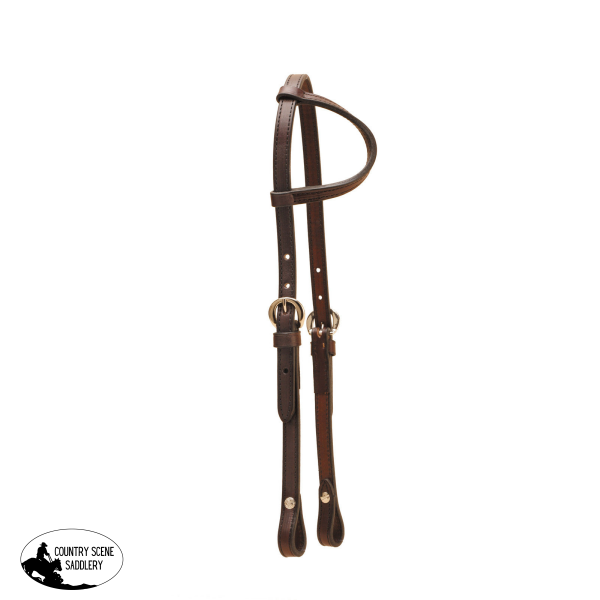 Double & Stitched One Ear Pony Bridle Dark Oil Eared Bridle
