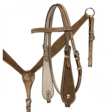 Double T Barrel saddle set with basket weave tooling. - Country Scene Saddlery and Pet Supplies