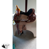Double T Barrel Style Saddle with Copper Colored Startburst Conchos - Country Scene Saddlery and Pet Supplies