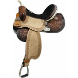 Double T Barrel Style Saddle with Barrel Racer Conchos. - Country Scene Saddlery and Pet Supplies