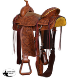 Double T Classic Stitch Sheridan Roper Style Saddle - 16 Inch - Barrel
