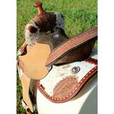 Double T Floral Frontier Barrel Style Saddle - 13 Inch 13 inch / 7inch Western Barrel saddle youth