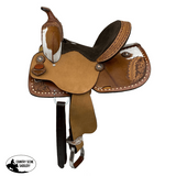 Double T Floral Frontier Barrel Style Saddle - 13 Inch - Country Scene Saddlery and Pet Supplies