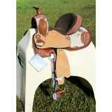 Double T Floral Frontier Barrel Style Saddle - 13 Inch 13 inch / 7inch Western Barrel saddle youth