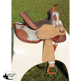 Double T Floral Frontier Barrel Style Saddle - 13 Inch - Country Scene Saddlery and Pet Supplies