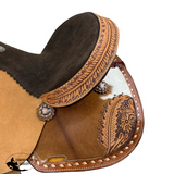 Double T Floral Frontier Barrel Style Saddle - 13 Inch Western Saddle Youth