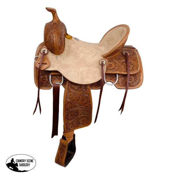 Double T Rustler’s Rose Roper Style Saddle - 16 Inch Saddle