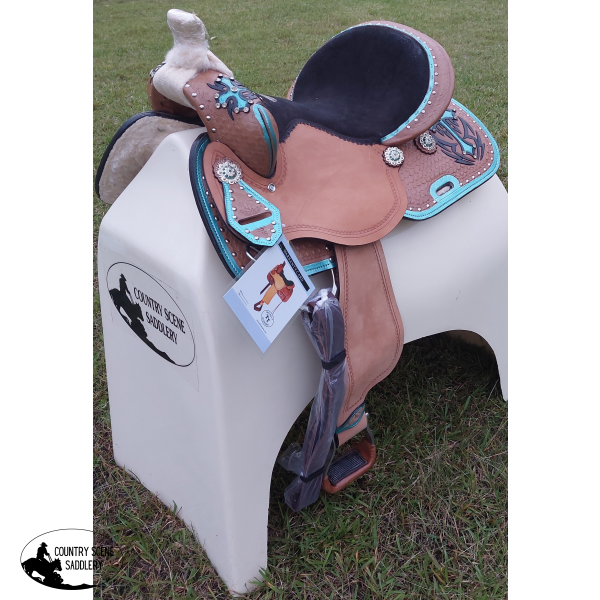 Double T Western Grace Barrel Style Saddle Set - 14, 15, 16 Inch - Semi ...