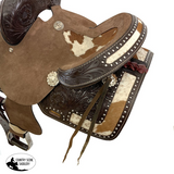Double T Wild West Floral Roughout Barrel Saddle - 10 Inch Western