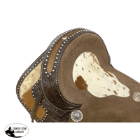 Double T Wild West Floral Roughout Barrel Saddle - 15 Inch Western