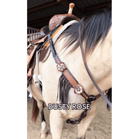 Dusty Rose Browband Headstall Western Breastplate