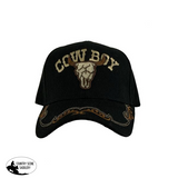 Embroidered Cowboy Ballcap w/ Steer Skull Logo. - Country Scene Saddlery and Pet Supplies