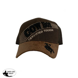Embroidered Cowboy Certified Tough Ballcap Black Hats