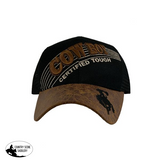 Embroidered Cowboy Certified Tough Ballcap Brown Hats