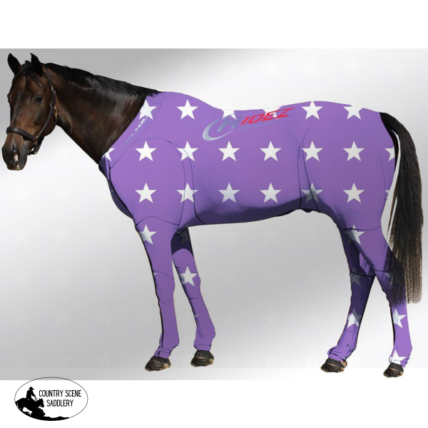 Equine Suit Printed Star Purple- White