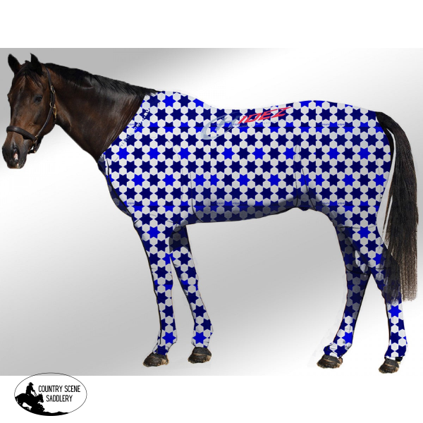 Equine Suit Printed Stars White-Blue-Navy