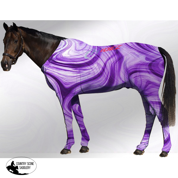 Equine Suit Printed Swirl Purple-White