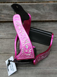 CSS Pink Engraved Stirrup Irons. - Country Scene Saddlery and Pet Supplies