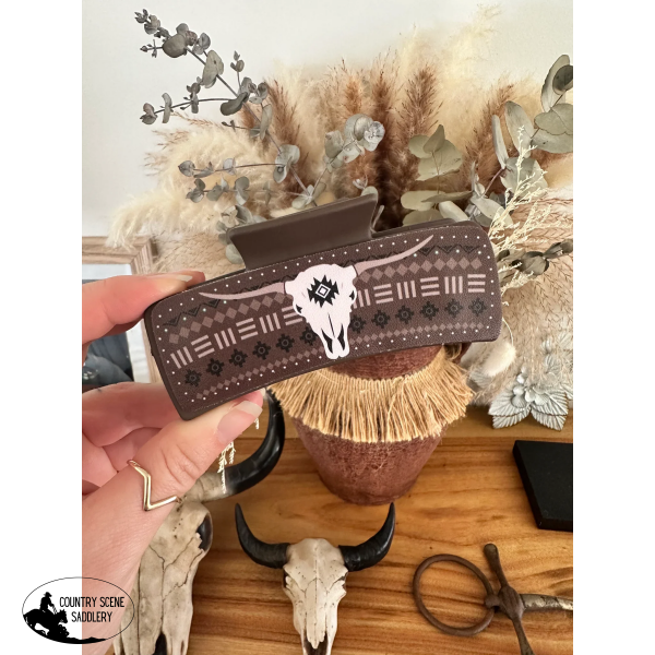 Faux Leather Hair Clip - 1 Giftware