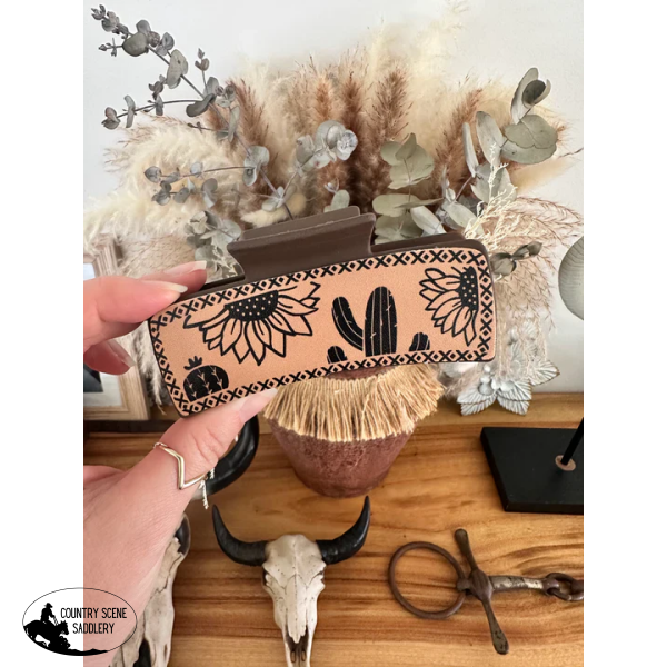 Faux Leather Hair Clip - 5 Giftware