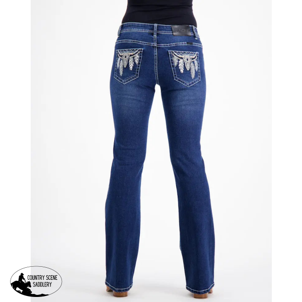 Faye Western Style Stretch Denim Jeans