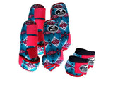 CSS Teal & Red Tribal Patterned Boots- A4. - Country Scene Saddlery and Pet Supplies