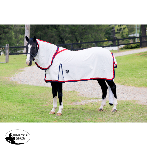 Flag Neck Combo - Navy & Red Horse Rugs