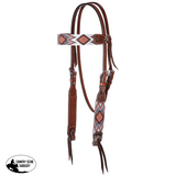 Flat Infinity Beaded Browband Headstall Western Bridles