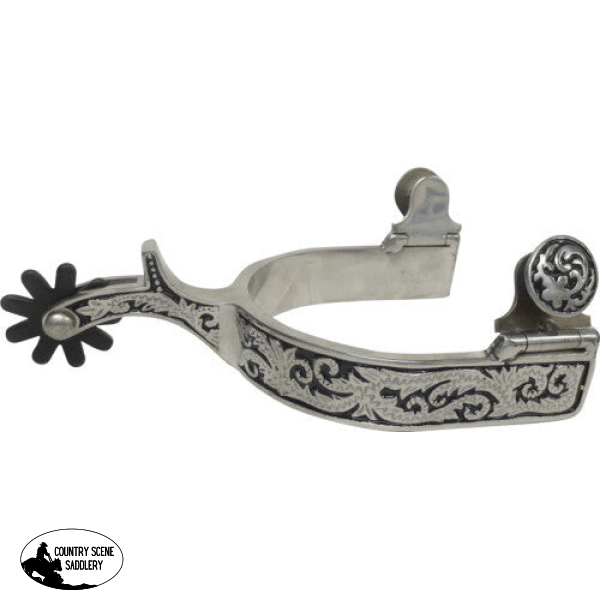 Floral W/Black Inlay Spurs Medium