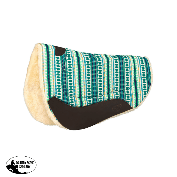 Fort Worth Barrel Contoured Saddle Pad- Teal.