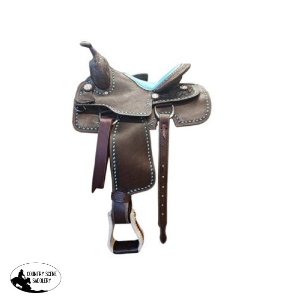 Fort Worth Barrel Race Saddle W/Opti Flex Tree - Turquoise Western