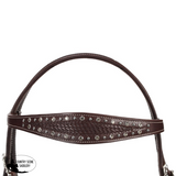 Fort Worth Basket Weave Jewel Headstall - Brown Horse Tack