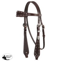 Fort Worth Basket Weave Jewel Headstall - Brown Horse Tack