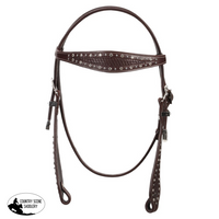 Fort Worth Basket Weave Jewel Headstall - Brown Horse Tack