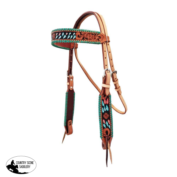 New! Fort Worth Cactus Turquoise Headstall