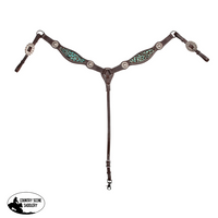 Fort Worth Leopard Breast Collar - Green Full/Cob Western Bridle