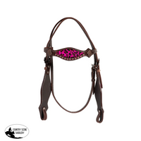 Fort Worth Leopard Headstall | Pink Western Bridle