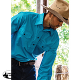 Fort Worth Mulga Work Shirt - Mens Small / Blue Knee Boots