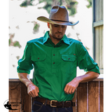 Fort Worth Mulga Work Shirt - Mens Small / Hunter Green Knee Boots