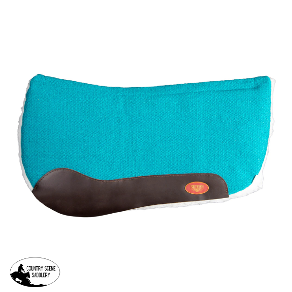 Fort Worth Nz Wool Barrel Contoured Pad Turquoise Western Pads