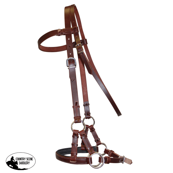 Fort Worth Padded Leather Nose Sidepull - Latigo Bitless Bridles