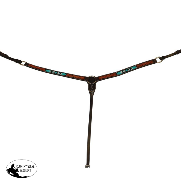 New! Fort Worth Turquoise Beaded Breastcollar Posted. Breastplate/breast Collar