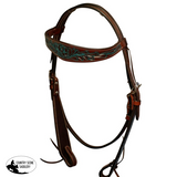 Fort Worth Turquoise Flower Headstall - Country Scene Saddlery and Pet Supplies