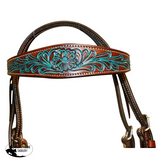 Fort Worth Turquoise Flower Headstall - Country Scene Saddlery and Pet Supplies